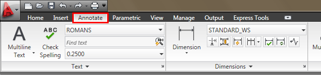 Annotate Ribbon Annotate Ribbon