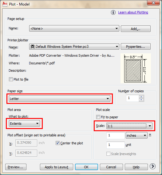 AutoCAD 2010 Plot Dialog Box AutoCAD 2010 Plot Dialog Box