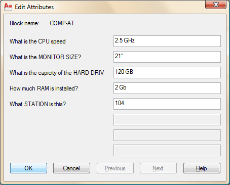 Inserting a Block with Attributes