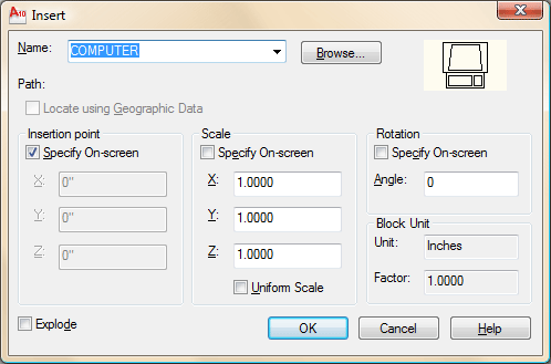 Insert Block Dialog Box
