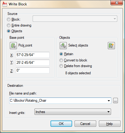 Write Block Dialog Box