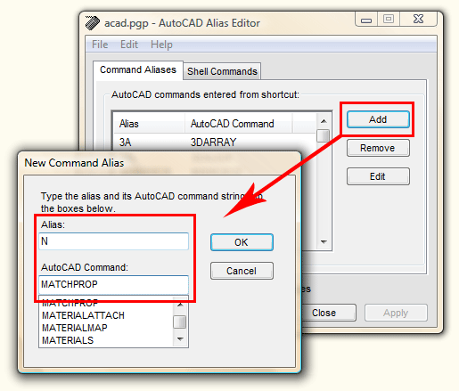 Aliasedit in AutoCAD 2010