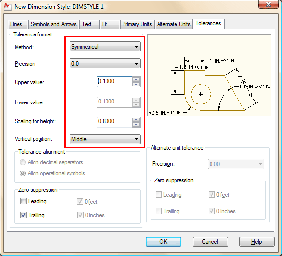 Dimension Styles - Tolerances